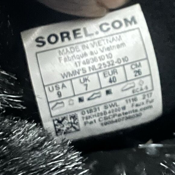 Sorel Women's BootieTivoli III Boot Size 9 Waterproof LaceUp Black Suede Winter - Picture 10 of 10